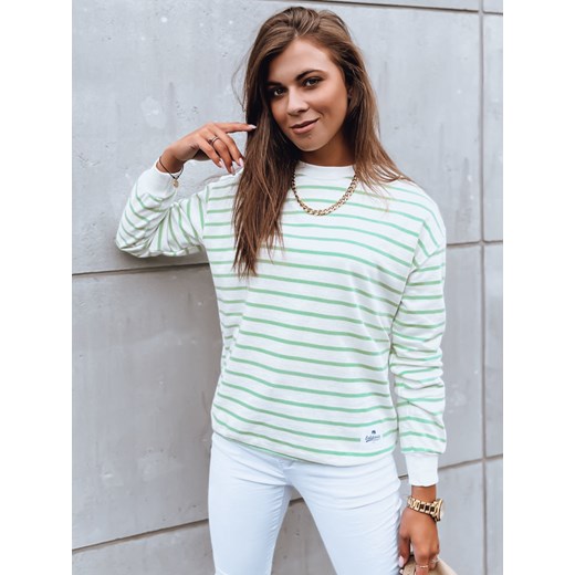 Bluza damska NIMFADORA w biało-zielone paski Dstreet BY1220 ze sklepu DSTREET.PL w kategorii Bluzy damskie - zdjęcie 171486534