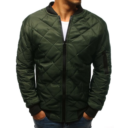 Kurtka męska pikowana bomber jacket zielona TX2216 ze sklepu DSTREET.PL w kategorii Kurtki męskie - zdjęcie 171486581