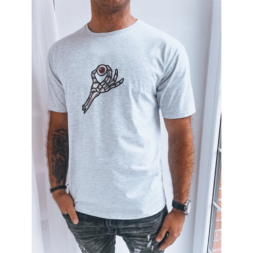 Jasnoszara koszulka męska z nadrukiem Dstreet RX5282 ze sklepu DSTREET.PL w kategorii T-shirty męskie - zdjęcie 171486682