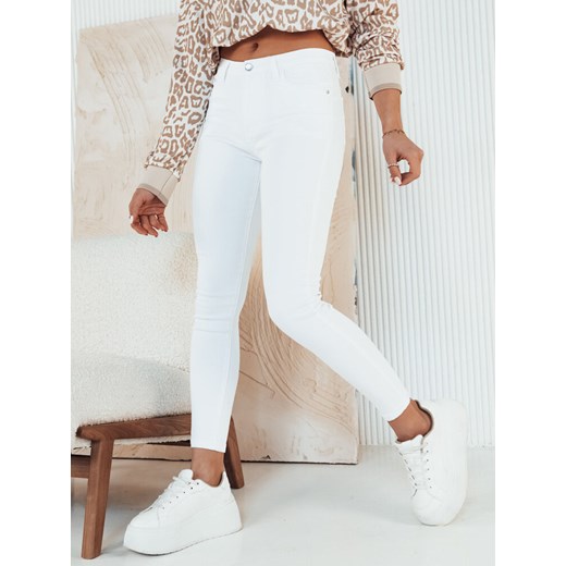 Spodnie damskie jeansowe ISONA białe Dstreet UY1942 ze sklepu DSTREET.PL w kategorii Jeansy damskie - zdjęcie 171486802