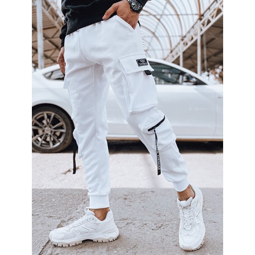 Spodnie męskie bojówki białe Dstreet UX4368 Dstreet XXL DSTREET.PL promocyjna cena