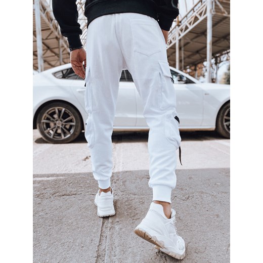 Spodnie męskie bojówki białe Dstreet UX4368 Dstreet XL okazyjna cena DSTREET.PL