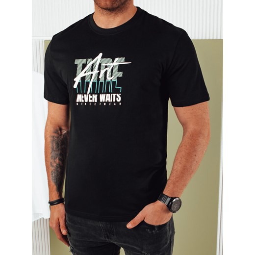 Koszulka męska z nadrukiem czarna Dstreet RX5391 ze sklepu DSTREET.PL w kategorii T-shirty męskie - zdjęcie 171486880