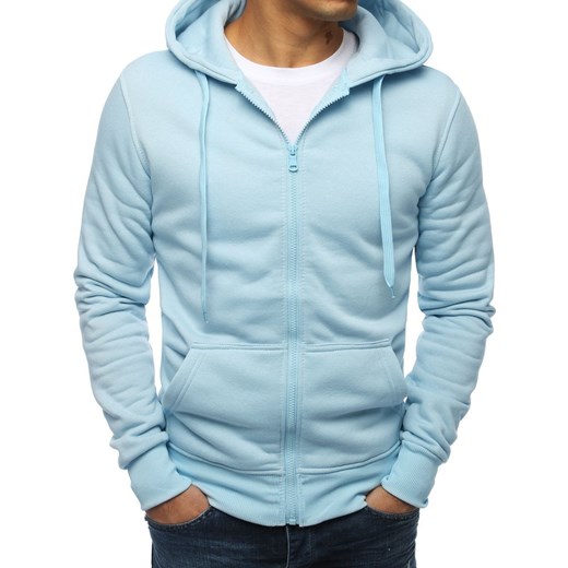 Bluza męska z kapturem błękitna Dstreet BX4246 ze sklepu DSTREET.PL w kategorii Bluzy męskie - zdjęcie 171487024