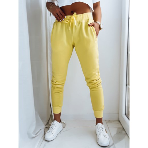 Spodnie damskie dresowe FITS żółte Dstreet UY0580z ze sklepu DSTREET.PL w kategorii Spodnie damskie - zdjęcie 171487051