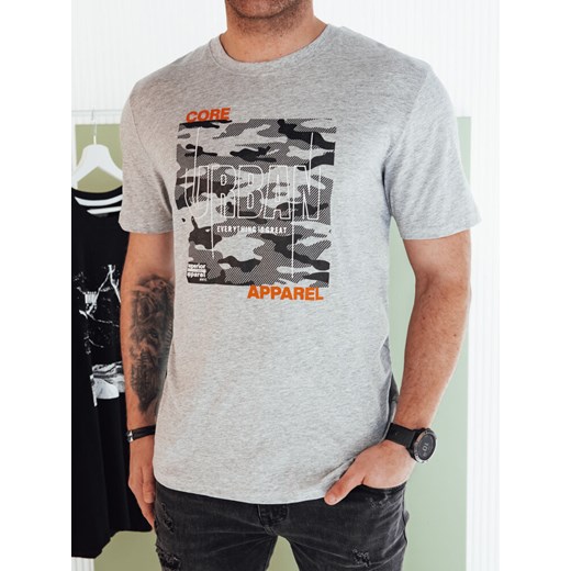 Koszulka męska z nadrukiem szara Dstreet RX5455 ze sklepu DSTREET.PL w kategorii T-shirty męskie - zdjęcie 171487101