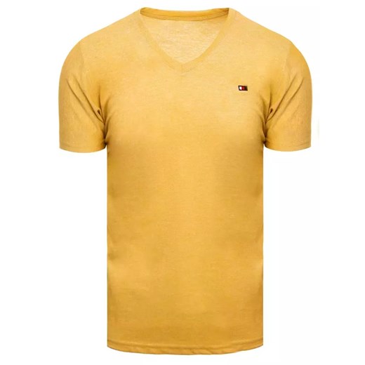T-shirt męski basic musztardowy Dstreet RX4998 ze sklepu DSTREET.PL w kategorii T-shirty męskie - zdjęcie 171487272