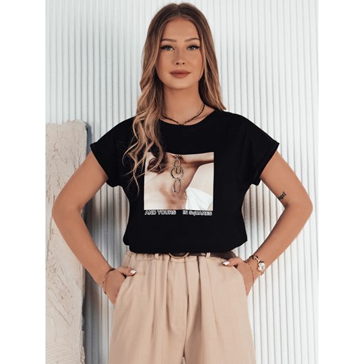 T-shirt damski FALCI czarny Dstreet RY2397 ze sklepu DSTREET.PL w kategorii Bluzki damskie - zdjęcie 171487714