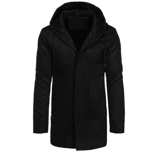 Płaszcz zimowy męski jednorzędowy czarny Dstreet CX0444 ze sklepu DSTREET.PL w kategorii Płaszcze męskie - zdjęcie 171487791