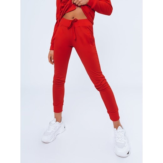 Spodnie damskie dresowe LARA czerwone Dstreet UY0954 ze sklepu DSTREET.PL w kategorii Spodnie damskie - zdjęcie 171487881