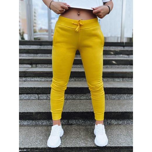 Spodnie damskie dresowe FITS żółte UY0534 ze sklepu DSTREET.PL w kategorii Spodnie damskie - zdjęcie 171487983