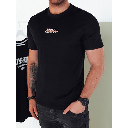 Koszulka męska z nadrukiem czarna Dstreet RX5422 ze sklepu DSTREET.PL w kategorii T-shirty męskie - zdjęcie 171488173