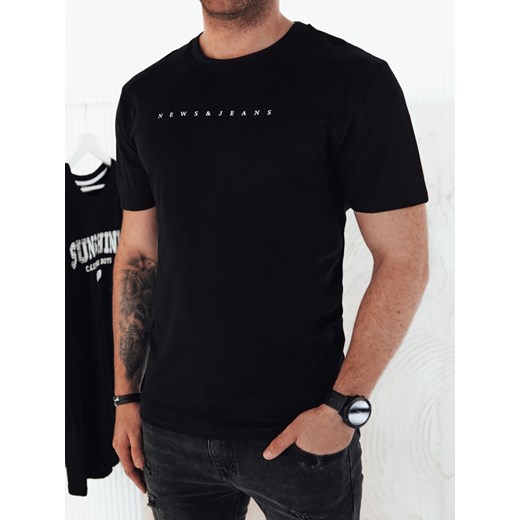 Koszulka męska z nadrukiem czarna Dstreet RX5476 ze sklepu DSTREET.PL w kategorii T-shirty męskie - zdjęcie 171488302