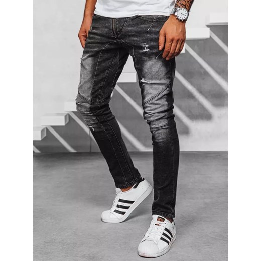 Spodnie męskie jeansowe czarne Dstreet UX3950 ze sklepu DSTREET.PL w kategorii Jeansy męskie - zdjęcie 171488364