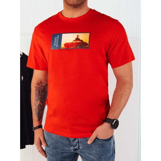 Koszulka męska z nadrukiem pomarańczowa Dstreet RX5486 ze sklepu DSTREET.PL w kategorii T-shirty męskie - zdjęcie 171488414