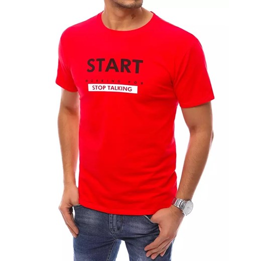 T-shirt męski czerwony Dstreet RX4736 ze sklepu DSTREET.PL w kategorii T-shirty męskie - zdjęcie 171488423