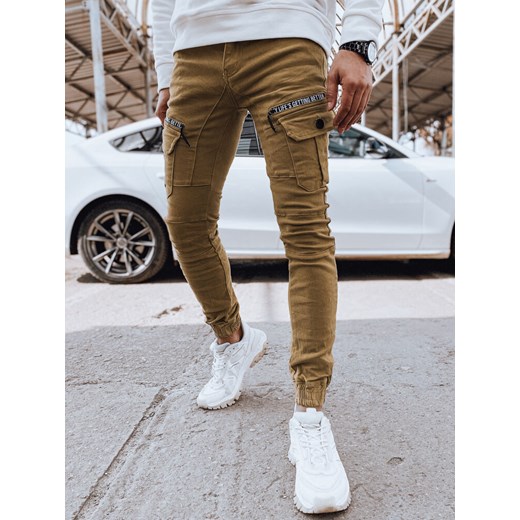 Spodnie męskie jeansowe bojówki kamelowe Dstreet UX4360 ze sklepu DSTREET.PL w kategorii Spodnie męskie - zdjęcie 171488690