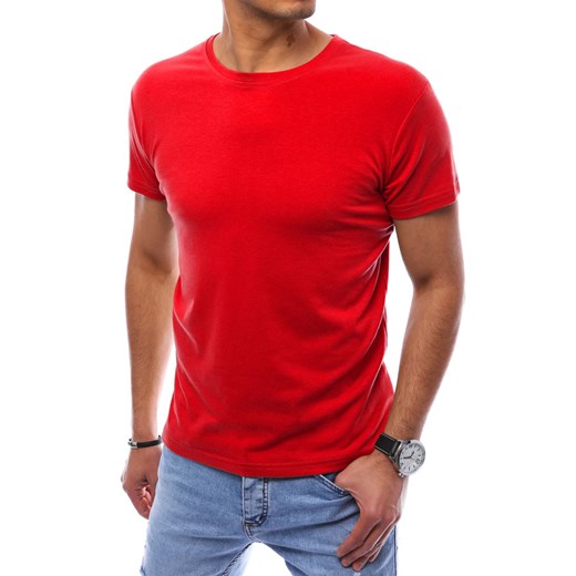 T-shirt męski bez nadruku czerwony Dstreet RX5306 ze sklepu DSTREET.PL w kategorii T-shirty męskie - zdjęcie 171488733