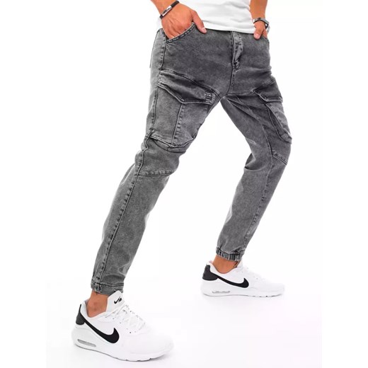 Spodnie męskie jeansowe typu bojówki ciemnoszare Dstreet UX3275 ze sklepu DSTREET.PL w kategorii Spodnie męskie - zdjęcie 171488874