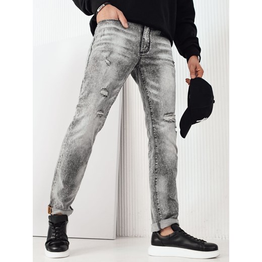 Spodnie męskie jeansowe szare Dstreet UX4133 ze sklepu DSTREET.PL w kategorii Jeansy męskie - zdjęcie 171489032