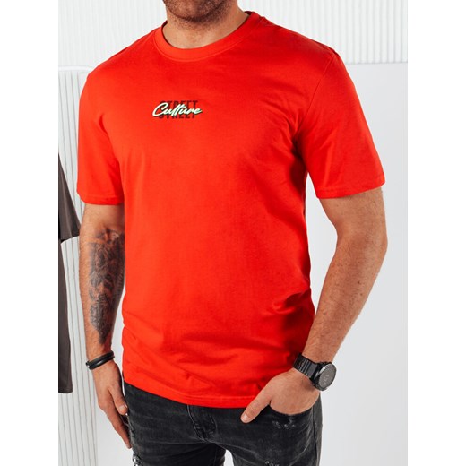 Koszulka męskaz nadrukiem  pomarańczowa Dstreet RX5423 ze sklepu DSTREET.PL w kategorii T-shirty męskie - zdjęcie 171489153