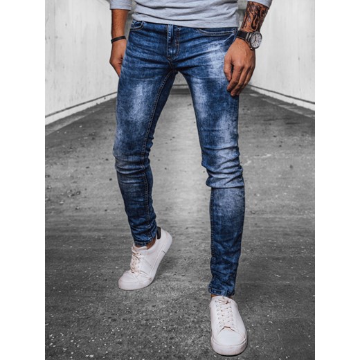 Spodnie męskie jeansowe niebieskie Dstreet UX4079 ze sklepu DSTREET.PL w kategorii Jeansy męskie - zdjęcie 171489373