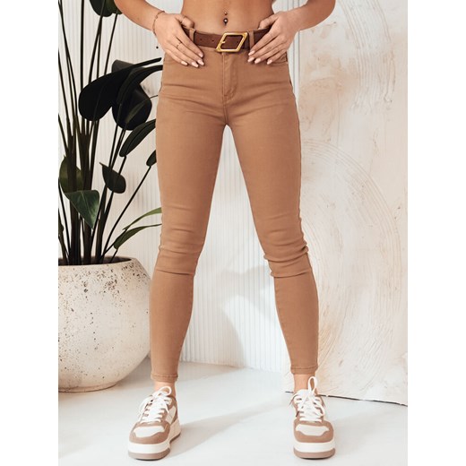 Spodnie damskie jeansowe LODGE brązowe Dstreet UY1905 ze sklepu DSTREET.PL w kategorii Jeansy damskie - zdjęcie 171489392