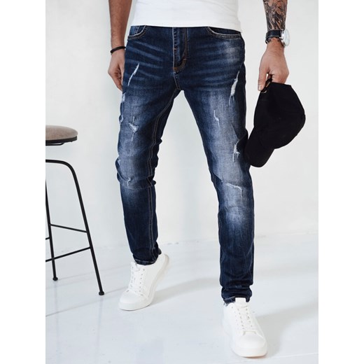 Spodnie męskie jeansowe niebieskie Dstreet UX4144 ze sklepu DSTREET.PL w kategorii Jeansy męskie - zdjęcie 171490103