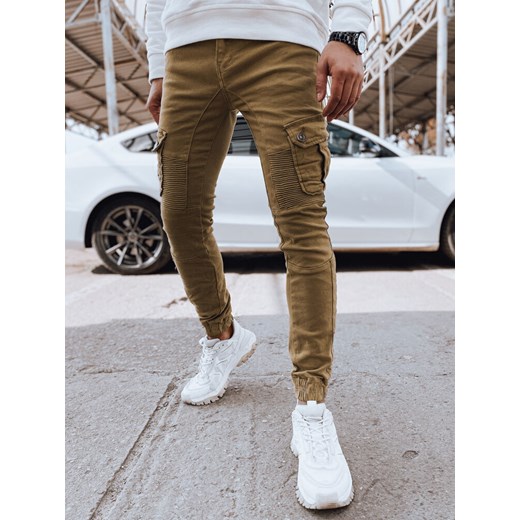 Spodnie męskie jeansowe bojówki kamelowe Dstreet UX4331 ze sklepu DSTREET.PL w kategorii Spodnie męskie - zdjęcie 171490353
