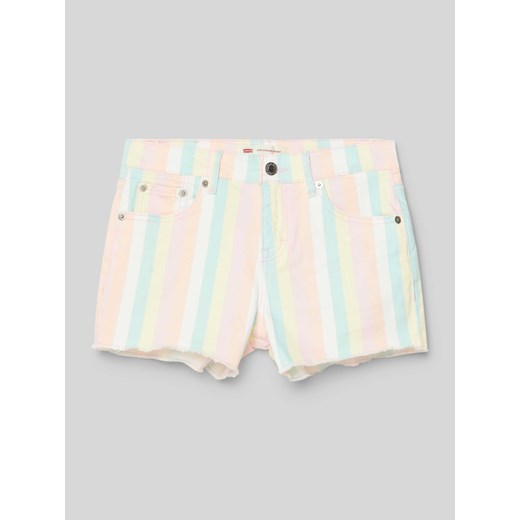 Szorty jeansowe o kroju slim fit ze wzorem w paski ze sklepu Peek&Cloppenburg  w kategorii Spodenki dziewczęce - zdjęcie 171492163