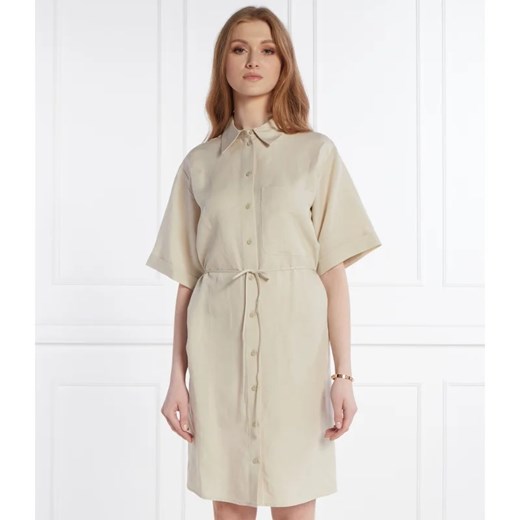 Calvin Klein Sukienka | z dodatkiem lnu Calvin Klein 38 okazyjna cena Gomez Fashion Store