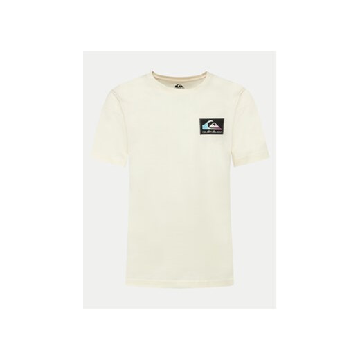 Quiksilver T-Shirt Back Flash EQYZT07605 Écru Regular Fit ze sklepu MODIVO w kategorii T-shirty męskie - zdjęcie 171495441