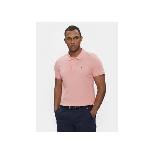 Tommy Jeans Polo DM0DM18312 Różowy Slim Fit ze sklepu MODIVO w kategorii T-shirty męskie - zdjęcie 171495581
