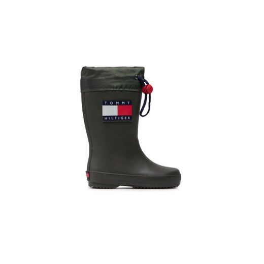 Tommy Hilfiger Kalosze Rain Boot T3X6-30766-0047 M Zielony ze sklepu MODIVO w kategorii Kalosze dziecięce - zdjęcie 171495843