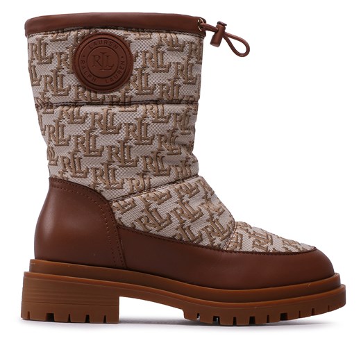 Botki Lauren Ralph Lauren Coree 802882382002 Khaki/Deep Saddle 35.5 eobuwie.pl