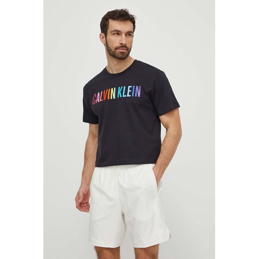 Calvin Klein Performance t-shirt treningowy kolor czarny z nadrukiem ze sklepu ANSWEAR.com w kategorii T-shirty męskie - zdjęcie 171500401