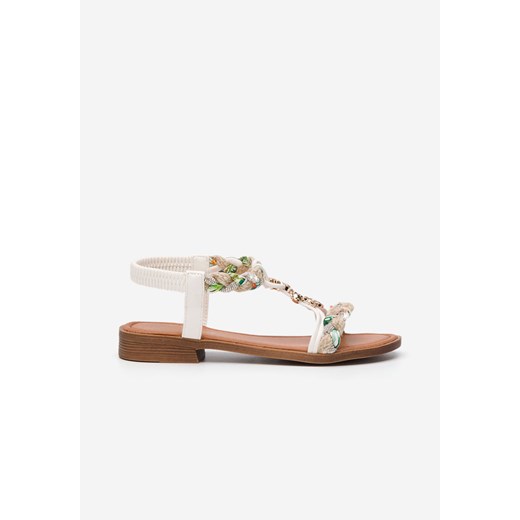 Białe sandały z kryształka Summie Zapatos 37 okazyjna cena Zapatos