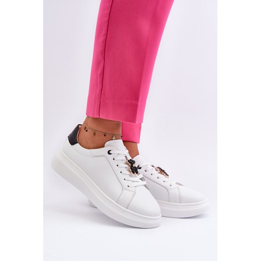Buty sportowe damskie Vinceza sneakersy sznurowane ze skóry