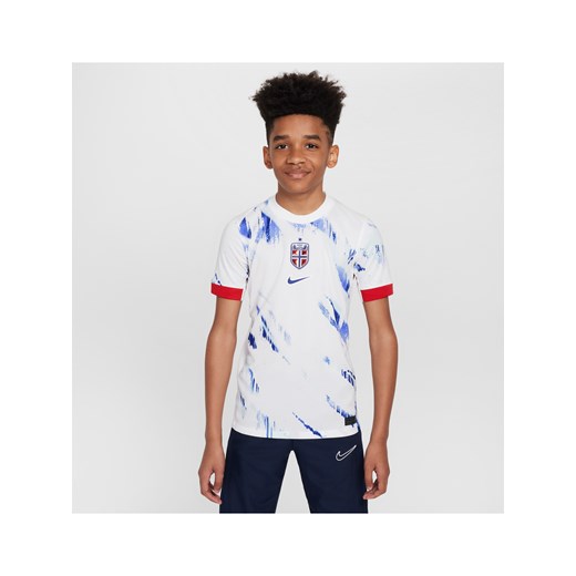 Koszulka piłkarska dla dużych dzieci Nike Dri-FIT Norwegia (drużyna męska) Stadium 2024/25 (wersja wyjazdowa) – replika - Biel ze sklepu Nike poland w kategorii T-shirty chłopięce - zdjęcie 171502341