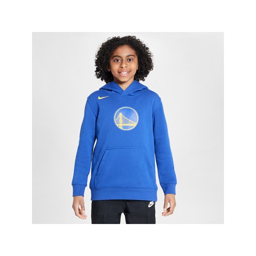 Dzianinowa bluza z kapturem dla dużych dzieci Nike NBA Golden State Warriors Club - Niebieski ze sklepu Nike poland w kategorii Bluzy chłopięce - zdjęcie 171502352