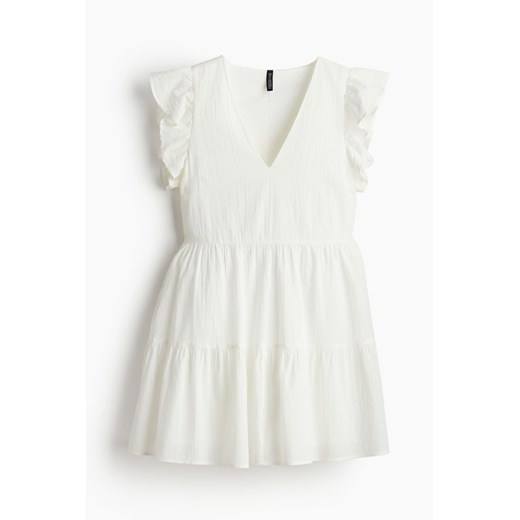 H & M - Sukienka z falbankowym rękawem - Biały H & M S H&M