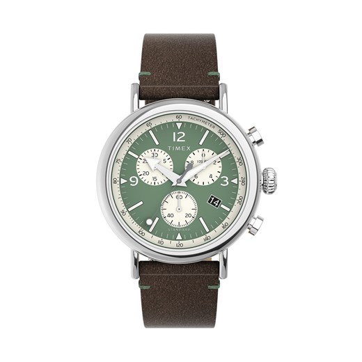 Zegarek Timex Standard Chronograph 41mm Eco-Friendly TW2V71000 Brown/Green ze sklepu eobuwie.pl w kategorii Zegarki - zdjęcie 171511014