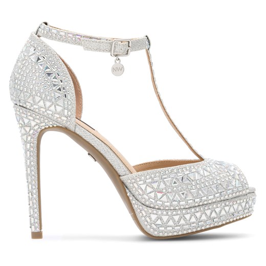 Sandały Nine West NISA SY015-1NW Srebrny Nine West 36 eobuwie.pl