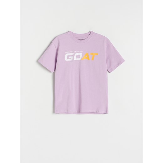 Reserved - Bawełniany t-shirt z nadrukiem - fioletowy ze sklepu Reserved w kategorii T-shirty chłopięce - zdjęcie 171513132