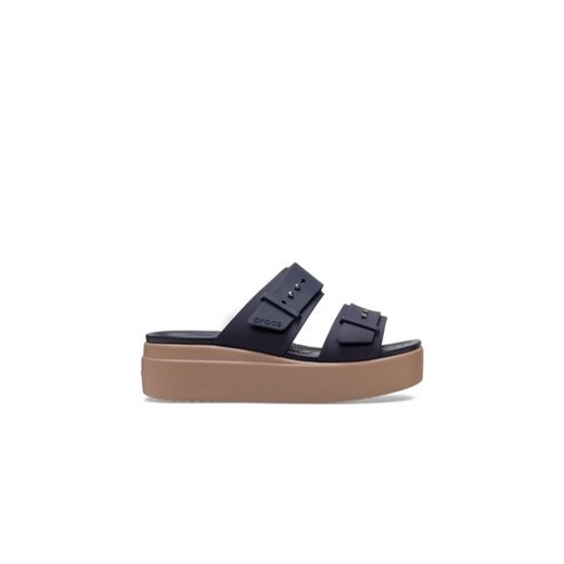 Crocs Klapki Brooklyn Low Wedge Sandal W 207431 Granatowy ze sklepu MODIVO w kategorii Klapki damskie - zdjęcie 171517584