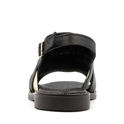 Czarne skórzane sandały LM40385 39 promocyjna cena NESCIOR