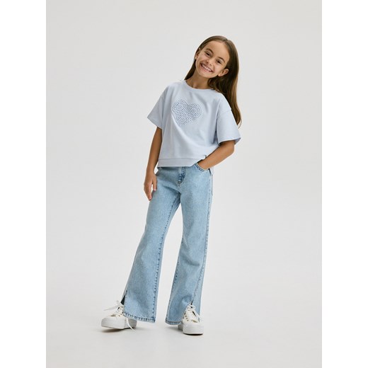Reserved - T-shirt z naszywką - jasnoniebieski ze sklepu Reserved w kategorii Bluzki dziewczęce - zdjęcie 171518081