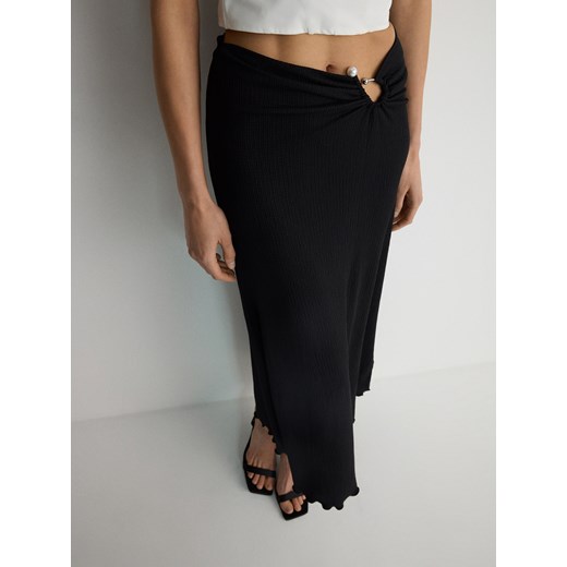Reserved - Dzianinowa spódnica maxi - czarny ze sklepu Reserved w kategorii Spódnice - zdjęcie 171520363
