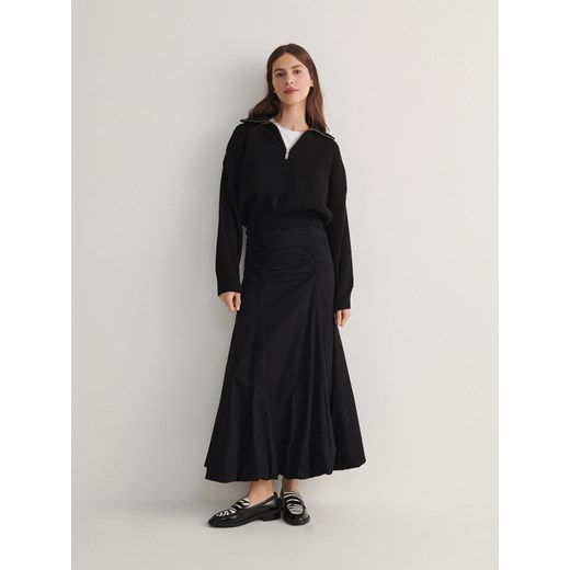 Reserved - Spódnica z marszczeniem - czarny ze sklepu Reserved w kategorii Spódnice - zdjęcie 171520614