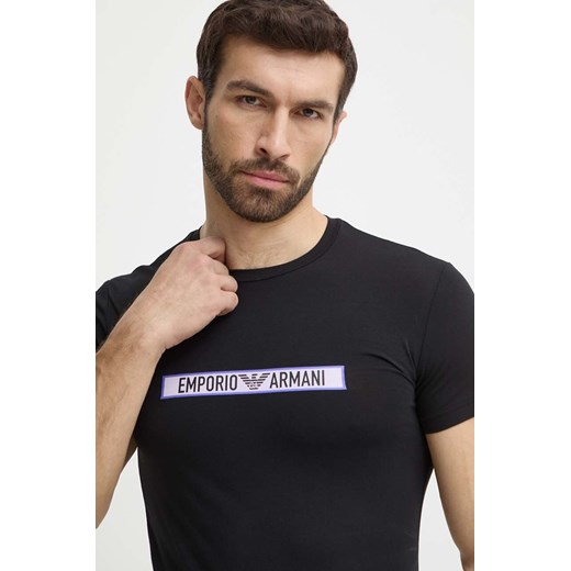 Emporio Armani Underwear t-shirt bawełniany lounge kolor czarny z nadrukiem 111035 4R517 ze sklepu ANSWEAR.com w kategorii T-shirty męskie - zdjęcie 171521293